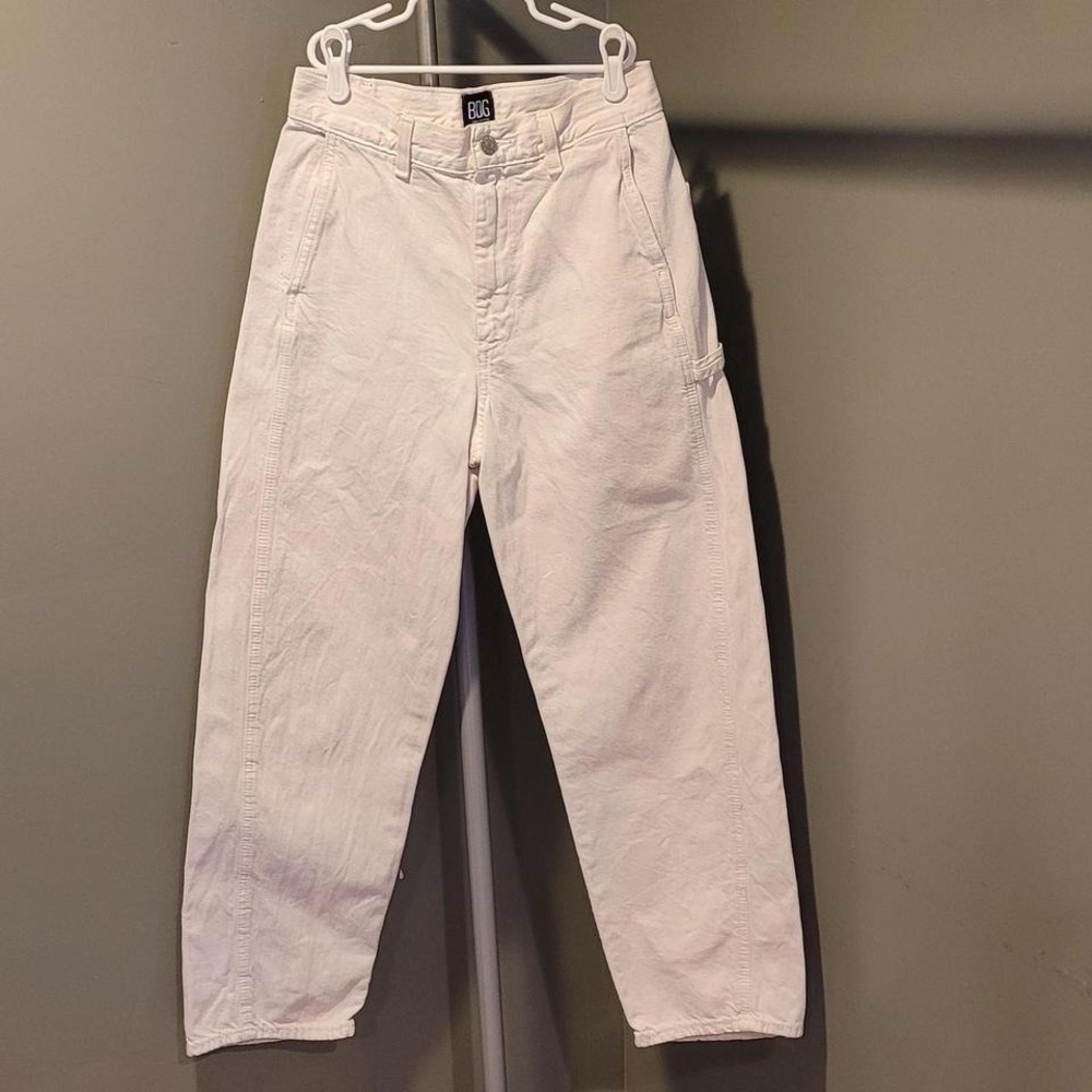 BDG Urban Outfitters Women's Straight Leg Carpenter Jeans, Size 27, White‎ Beige